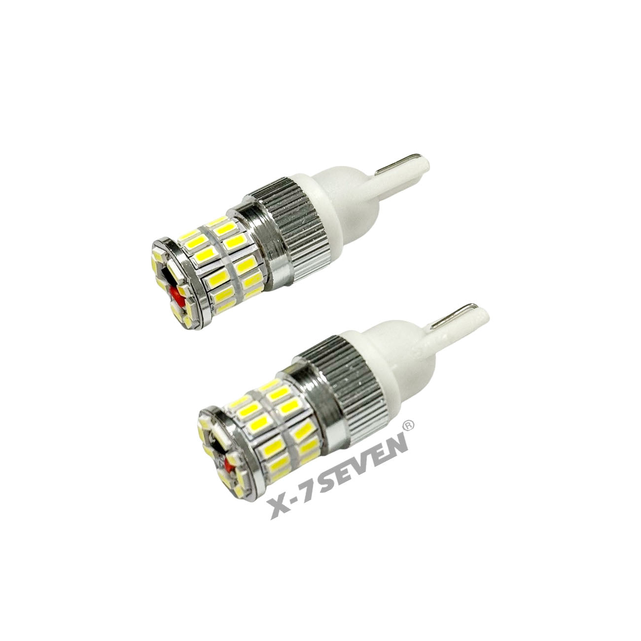X-7SEVEN 360° Beam X-T10E Series T10 W5W White LED Dome Light Bulbs with Universal Adapter