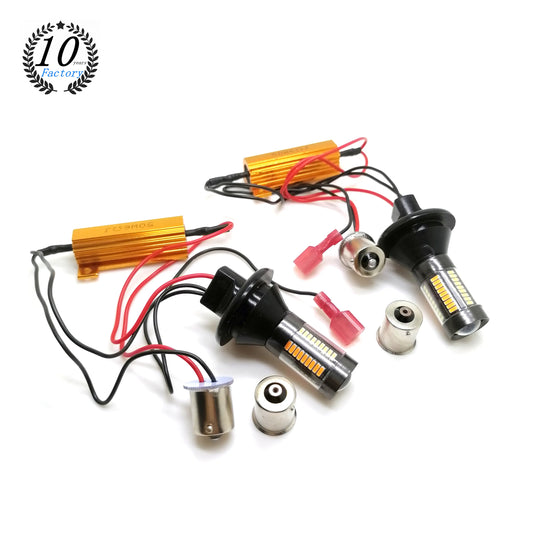 X-7SEVEN Dual Color X-L06 Series 60W 3156 7440 7443 1156 T20 Amber/White Switchback Turn Signal Bulb Universal Fit