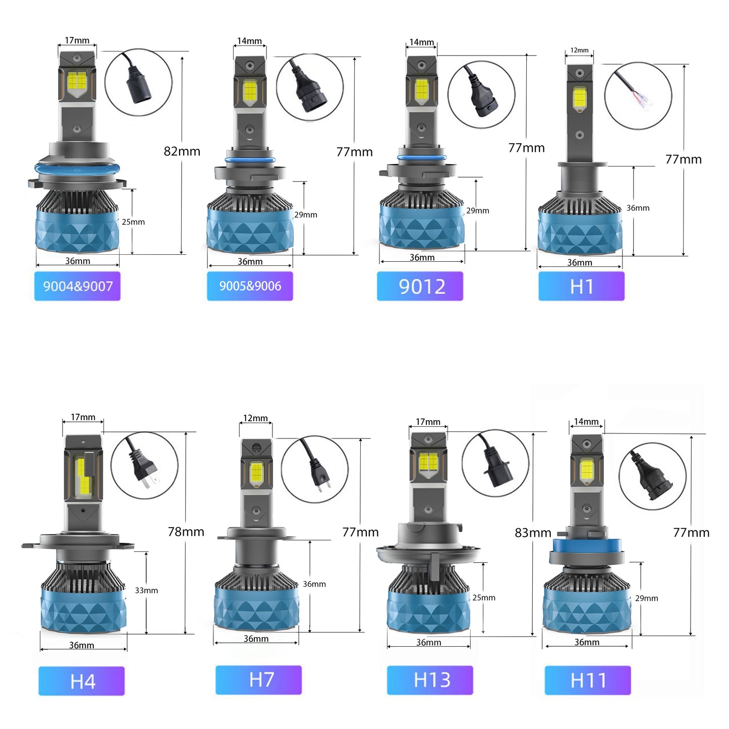 X-7SEVEN 2025 Best Seller X-Apollo Plus Series H4 H13 H1 H7 H11 9005 9006 9012 LED Headlight Bulb For Car