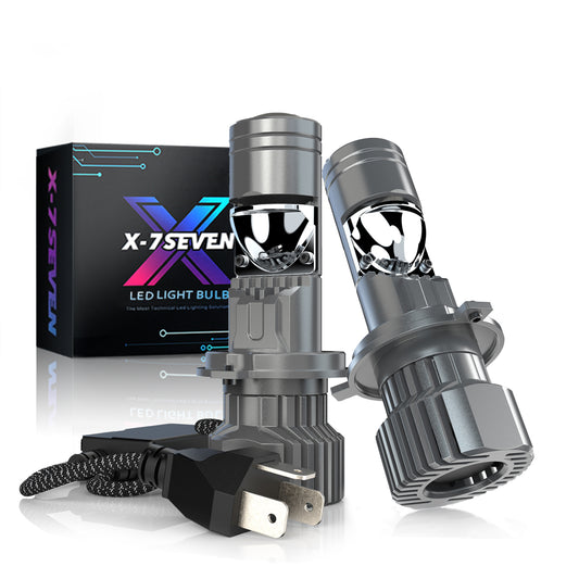 X-7SEVEN H4 Hi/Lo Beam X-Lumino Pro Series 120W 12000LM LHD RHD H4 Mini Bi-LED Projector Lens for Car and Motorcycle