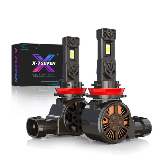 Luces LED X-7SEVEN OEM X-Kronos Wireless Series 120W 27000LM 1:1 Mini Plug &amp; Play para Autos 12V H11 9005 9006