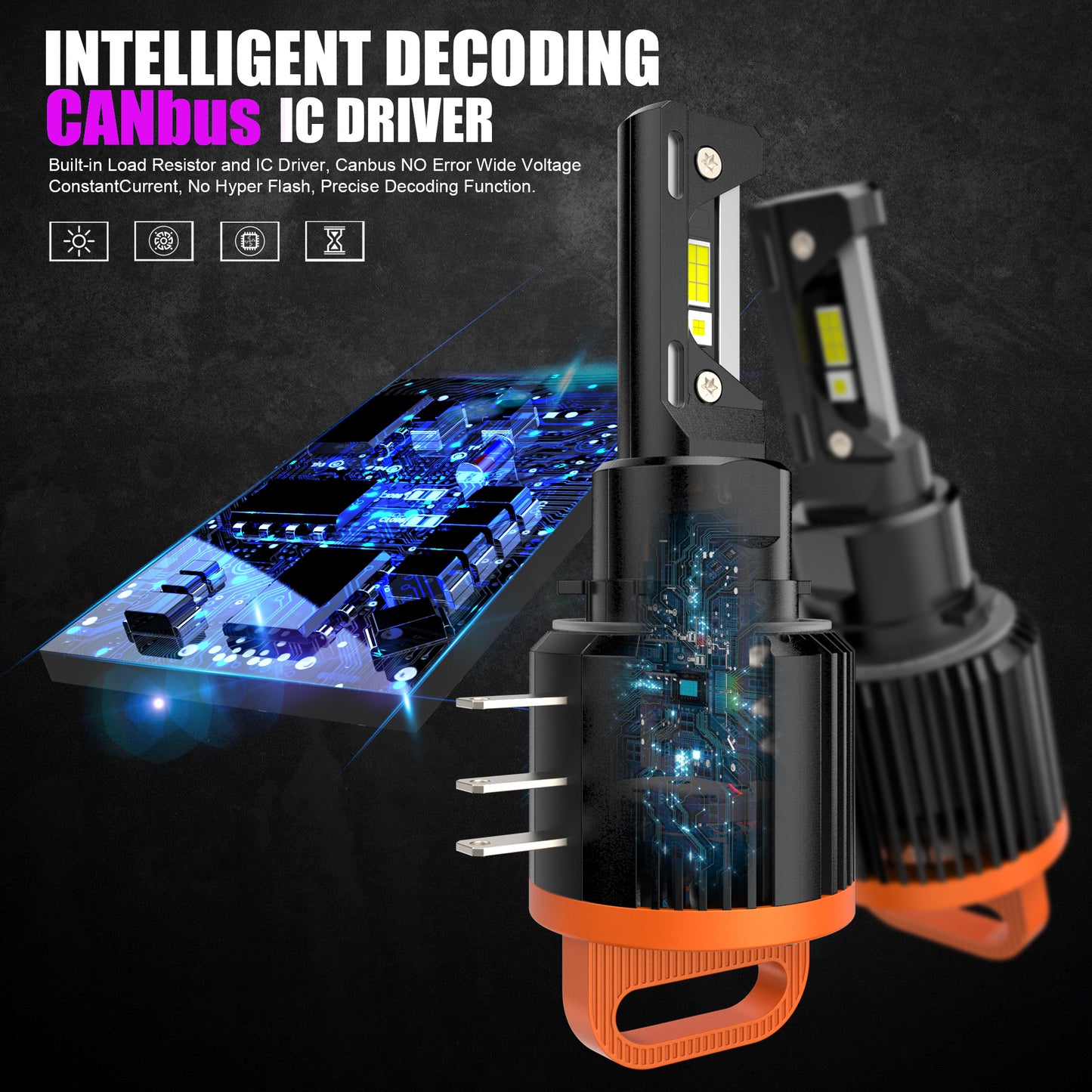 X-7SEVEN Super Canbus X-BoostMax H15 Series 120W 12000LM Auto Led Bulbs H15 With DRL For VW Audi Mercedes Bens